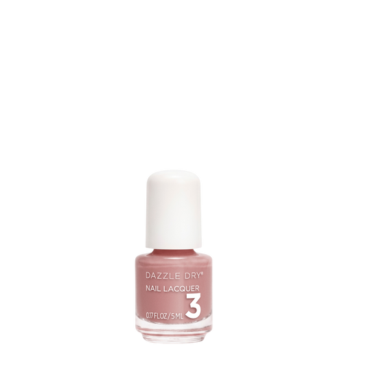 Dazzle Dry Nail Lacquer shade 3 in a dusty rose pink color, shown in a 0.07 fl oz glass bottle with a white cap against a solid white background.