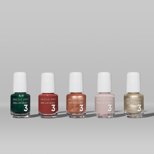 Evergreen Mini Nail Lacquer, Cinnamon Spice Mini Nail Lacquer, Raise Your Glass Mini Nail Lacquer, Chiffon Moment Mini Nail Lacquer, Illuminate Mini Nail Lacquer
