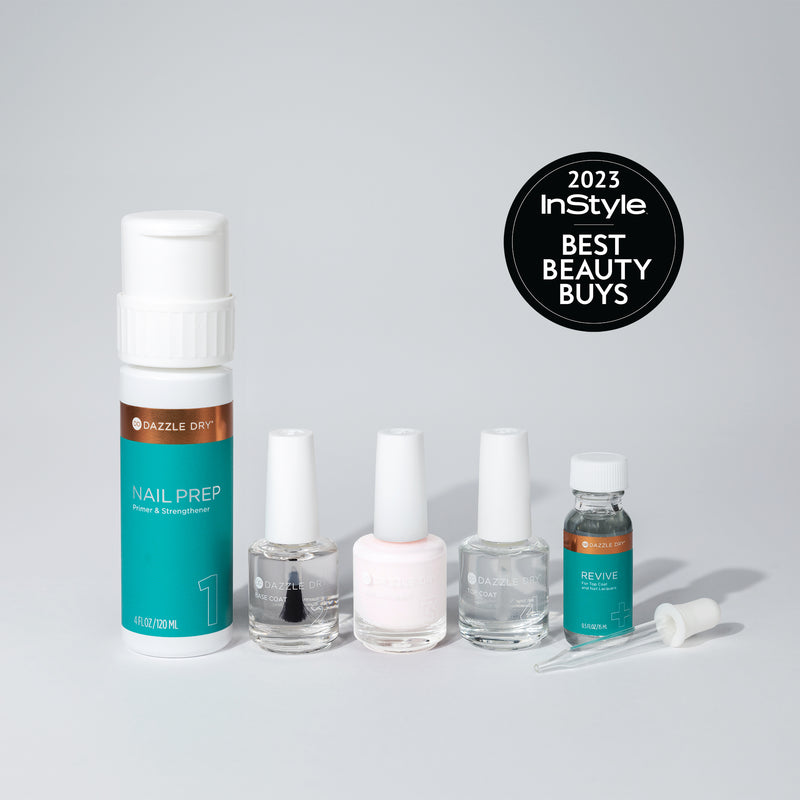 Alluring Charm System Kit - Nail Prep Bottle, Base Coat Bottle, Alluring Charm Lacquer Bottle, Top Coat Bottle, Revive Bottle 