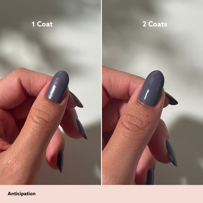 Anticipation by Dazzle Dry Lacquer Painted One Coat vs. 2 Coats