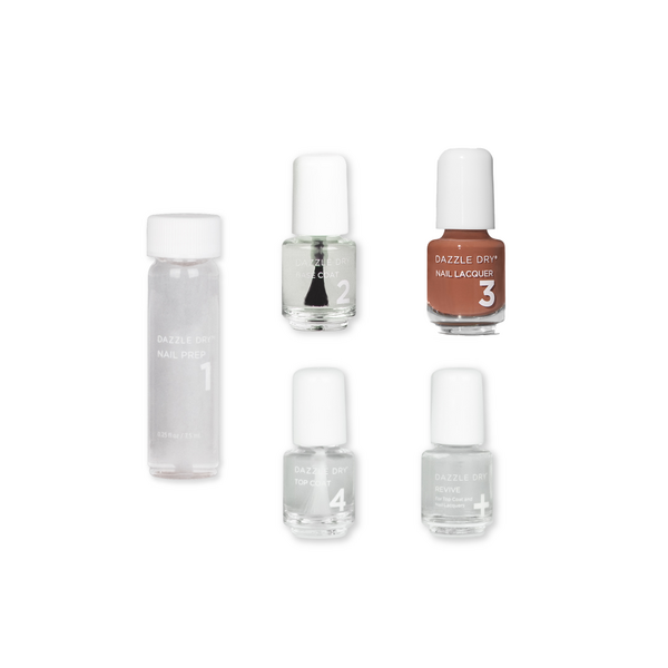 Argyle Mini Kit - Mini Nail Prep Bottle, Mini Base Coat Bottle, Mini Argyle Nail Lacquer Bottle, Mini Top Coat Bottle, Mini Revive Bottle