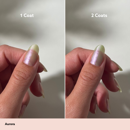 Aurora by Dazzle Dry Lacquer Painted One Coat vs. 2 Coats