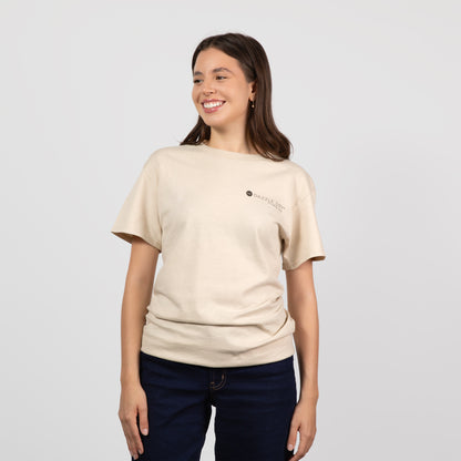 Model wearing beige Dazzle Dry T-Shirt