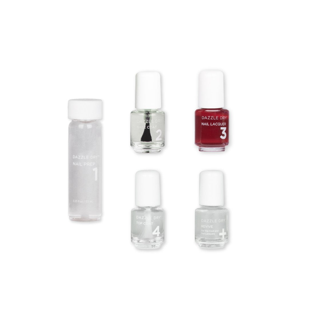 C.E.O. Mini Kit - Mini Nail Prep Bottle, Mini Base Coat Bottle, C.E.O. Mini Nail Lacquer Bottle, Mini Top Coat Bottle, Mini Revive Bottle