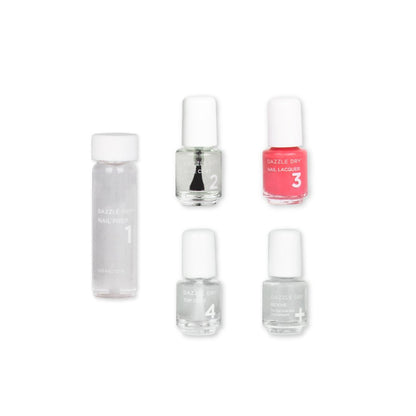 Carnival Coral Mini Kit - Mini Nail Prep Bottle, Mini Base Coat Bottle, Carnival Coral Mini Nail Lacquer Bottle, Mini Top Coat Bottle, Mini Revive Bottle