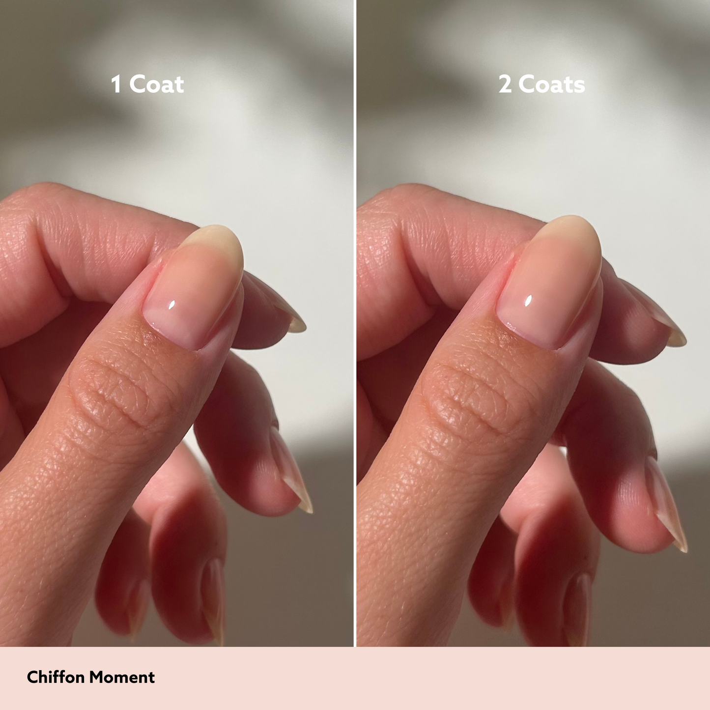 Chiffon Moment by Dazzle Dry Lacquer Painted One Coat vs. 2 Coats
