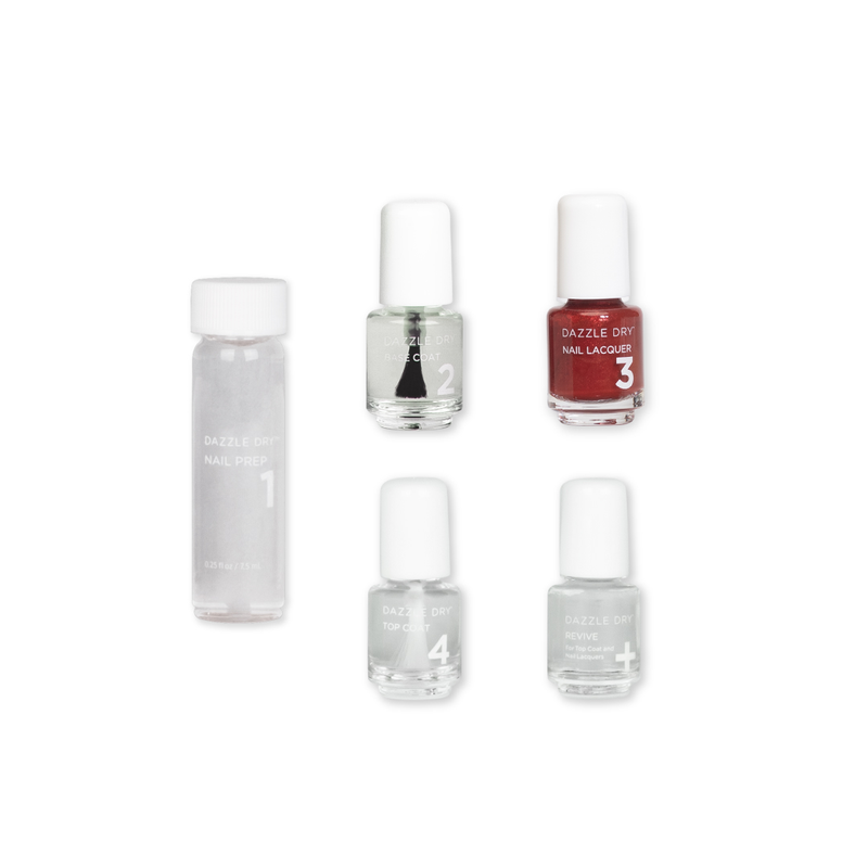 Confident Mini Kit - Mini Nail Prep Bottle, Mini Base Coat Bottle, Confident Mini Nail Lacquer Bottle, Mini Top Coat Bottle, Mini Revive Bottle