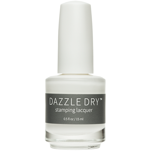 White Nail Stamping Lacquer - Dazzle Dry