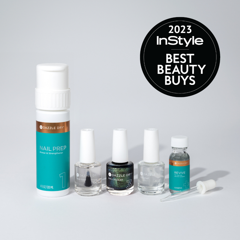 Dragonfly System Kit - Nail Prep Bottle, Base Coat Bottle, Dragonfly Nail Lacquer Bottle, Top Coat Bottle, Revive Bottle, Dropper