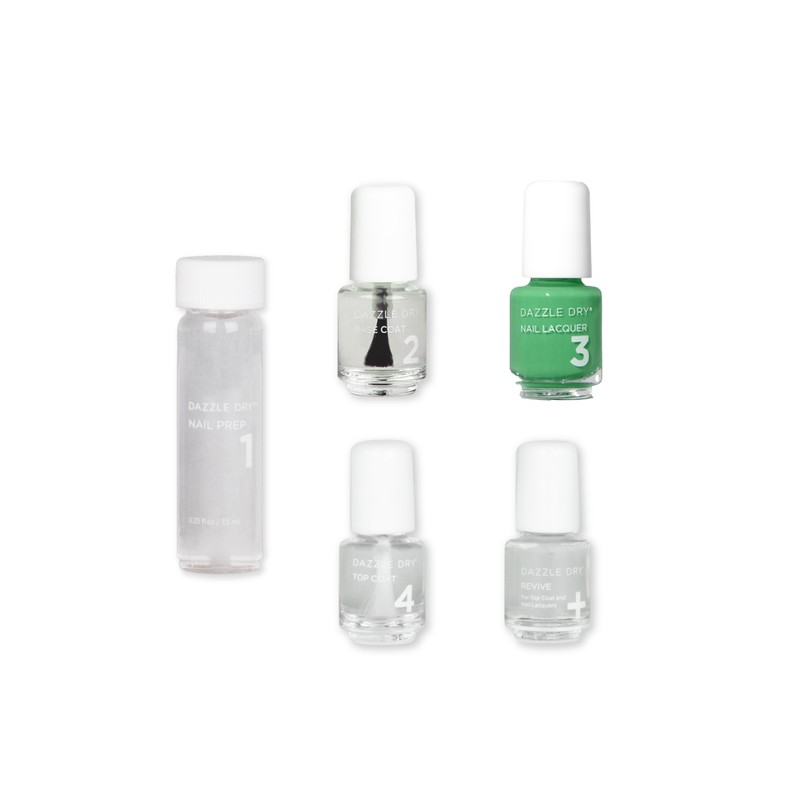 Extra Credit Mini Kit - Mini Nail Prep Bottle, Mini Base Coat Bottle, Mini Extra Credit Nail Lacquer Bottle, Mini Top Coat Bottle, Mini Revive Bottle