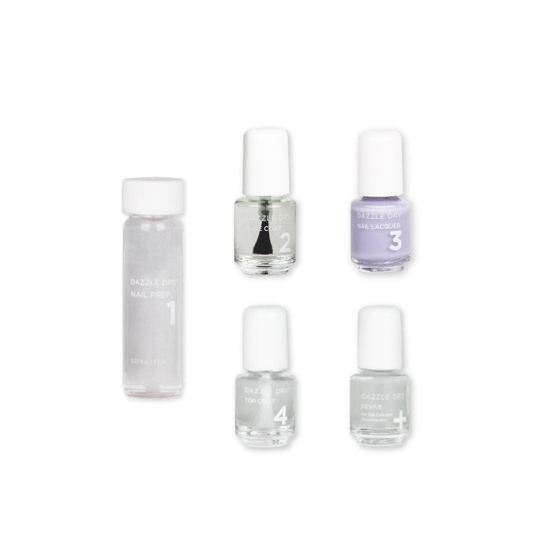 Faith Mini Kit - Mini Nail Prep Bottle, Mini Base Coat Bottle, Faith Mini Nail Lacquer Bottle, Mini Top Coat Bottle, Mini Revive Bottle