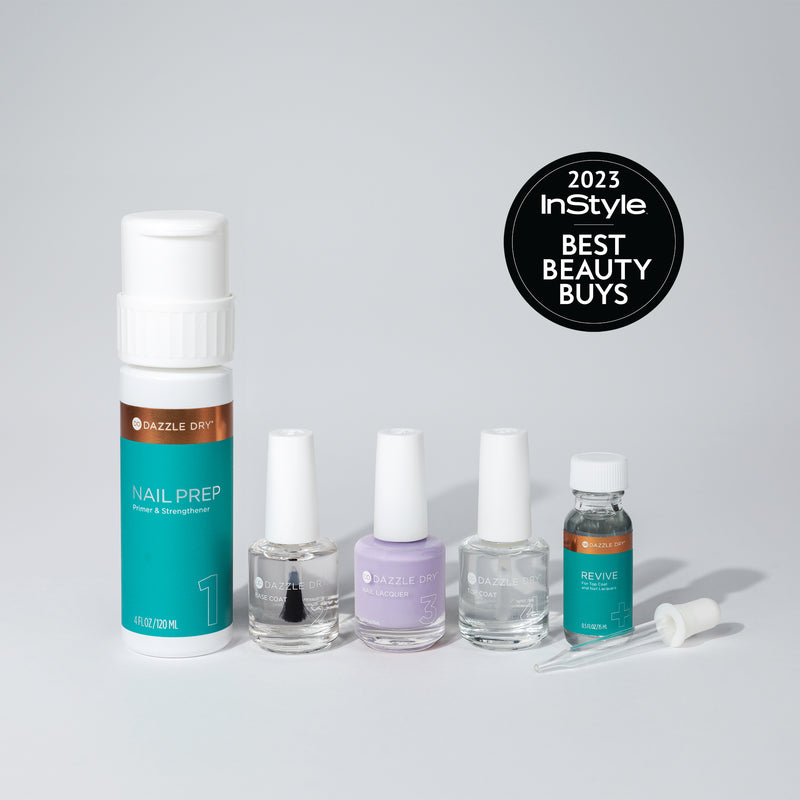 Faith System Kit - Nail Prep Bottle, Base Coat Bottle, Faith Lacquer Bottle, Top Coat Bottle, Revive Bottle