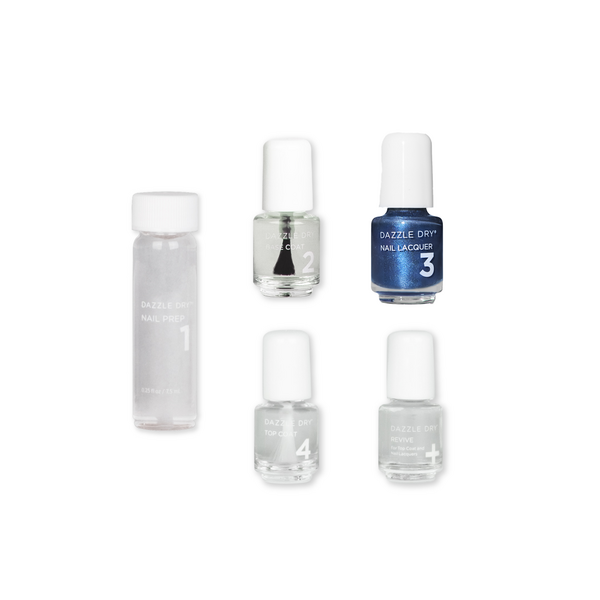 Fashion Week Mini Kit - Mini Nail Prep Bottle, Mini Base Coat Bottle, Mini Fashion Week Nail Lacquer Bottle, Mini Top Coat Bottle, Mini Revive Bottle