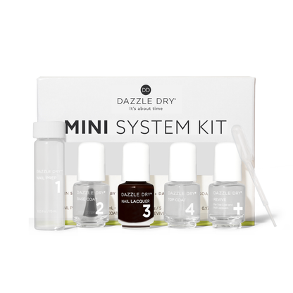 Forbidden Passion Mini Kit - Mini Nail Prep Bottle, Mini Base Coat Bottle, Forbidden Passion Mini Nail Lacquer Bottle, Mini Top Coat Bottle, Mini Revive Bottle