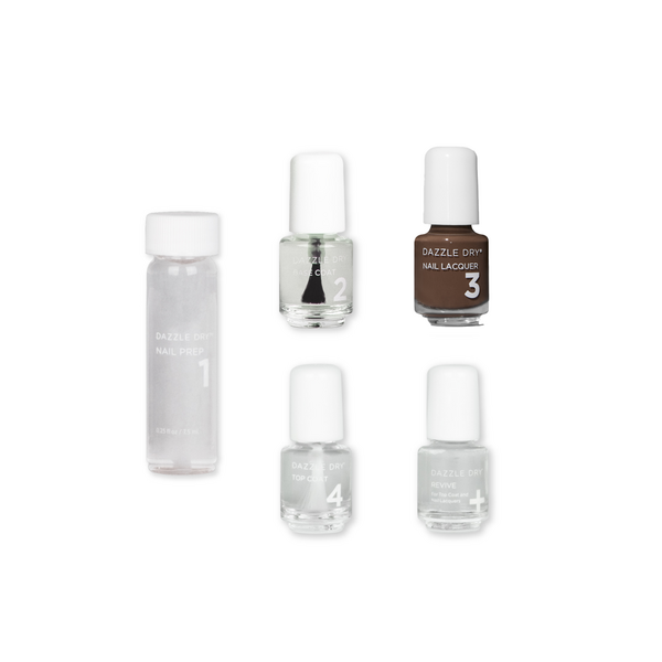 Fringe Mini Kit - Mini Nail Prep Bottle, Mini Base Coat Bottle, Mini Fringe Nail Lacquer Bottle, Mini Top Coat Bottle, Mini Revive Bottle