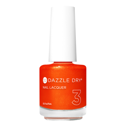 Dazzle Dry nail polish bottle with orange color on a white background