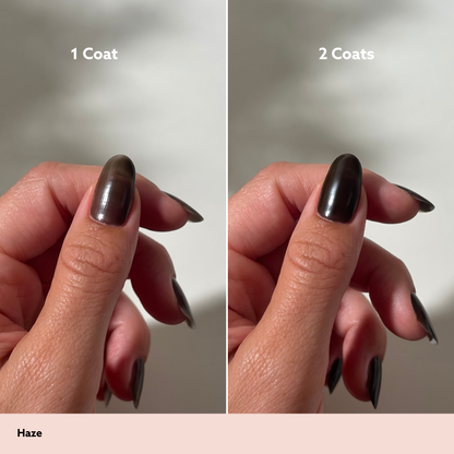 Haze by Dazzle Dry Lacquer Painted One Coat vs. 2 Coats