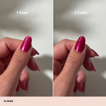 In Orbit by Dazzle Dry Lacquer Painted One Coat vs. 2 Coats