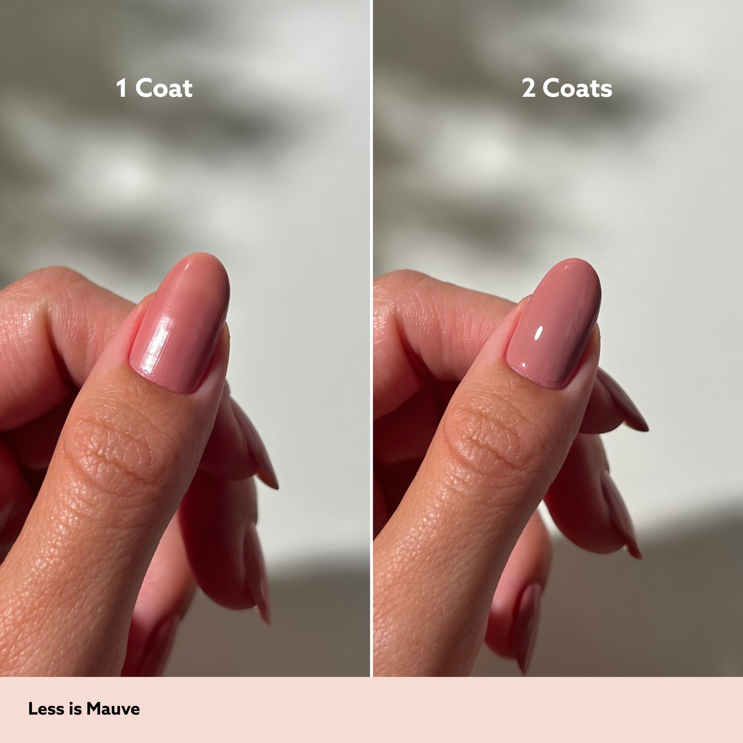 Less is Mauve by Dazzle Dry Lacquer Painted One Coat vs. 2 Coats