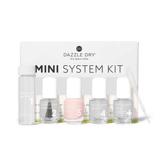 Livin' La Vida Yoga Mini Kit - Mini Nail Prep Bottle, Mini Base Coat Bottle, Livin' La Vida Yoga Mini Nail Lacquer Bottle, Mini Top Coat Bottle, Mini Revive Bottle