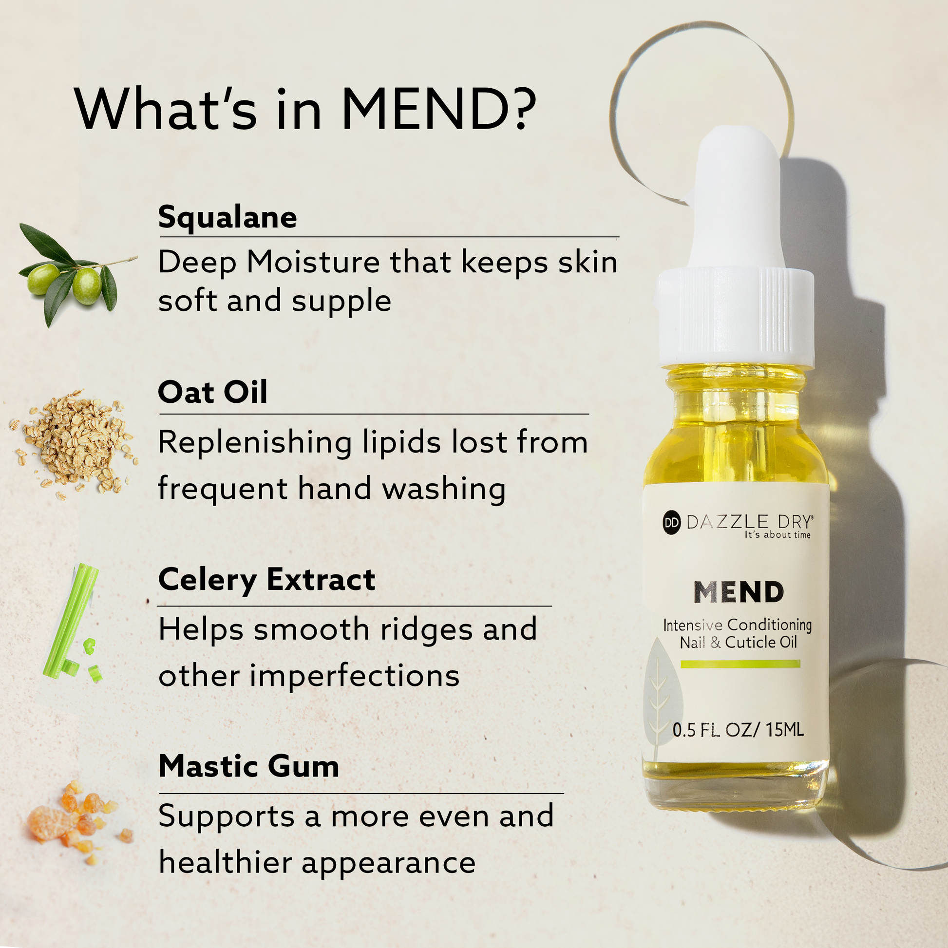 MEND Intensive Conditioning Nail & Cuticle Oil | Dazzle Dry