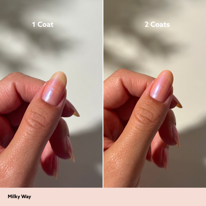 Milky Way by Dazzle Dry Lacquer Painted One Coat vs. 2 Coats