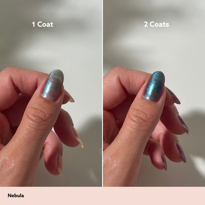 Nebula by Dazzle Dry Lacquer Painted One Coat vs. 2 Coats
