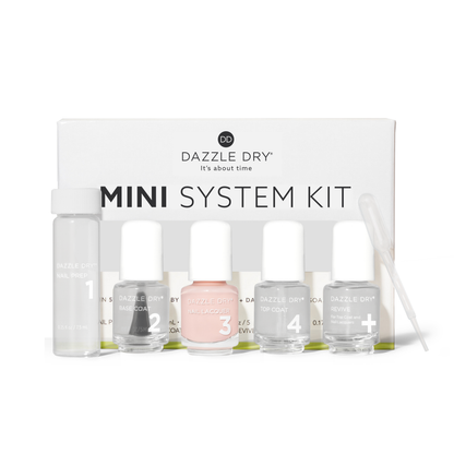 Not Quite Nude Mini Kit - Mini Nail Prep Bottle, Mini Base Coat Bottle, Not Quite Nude Mini Nail Lacquer Bottle, Mini Top Coat Bottle, Mini Revive Bottle