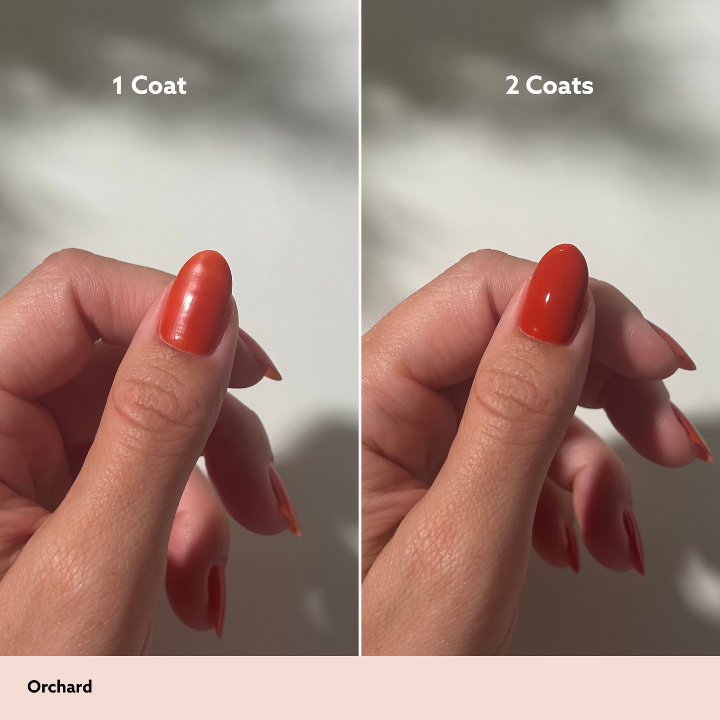 Orchard by Dazzle Dry Lacquer Painted One Coat vs. 2 Coats