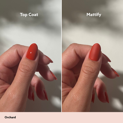 Orchard by Dazzle Dry Top Coat Vs. Mattify