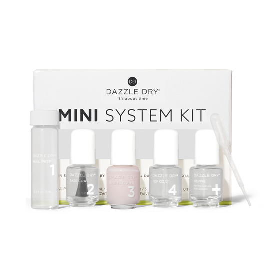 Prima Ballerina Mini Kit - Mini Nail Prep Bottle, Mini Base Coat Bottle, Prima Ballerina Mini Nail Lacquer Bottle, Mini Top Coat Bottle, Mini Revive Bottle