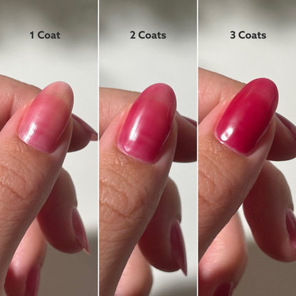 Hand Showing Different Coats For Ring Toss Jelly Polish by Dazzle Dry