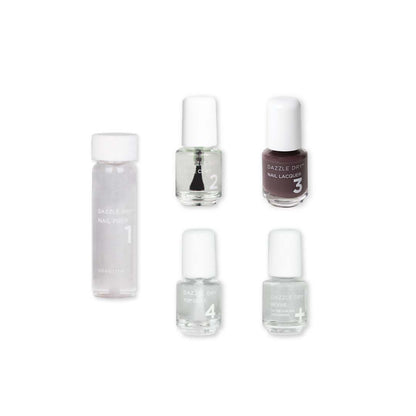 Rum Raisin Mini Kit - Mini Nail Prep Bottle, Mini Base Coat Bottle, Rum Raisin Mini Nail Lacquer Bottle, Mini Top Coat Bottle, Mini Revive Bottle