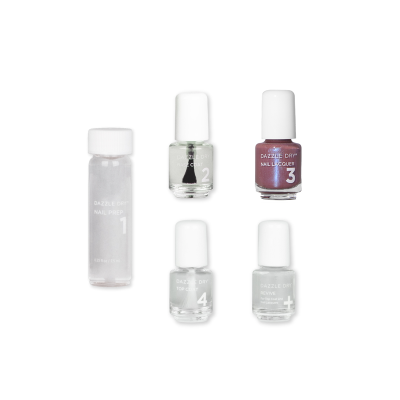 School Spirit Mini Kit - Mini Nail Prep Bottle, Mini Base Coat Bottle, Mini School Spirit Nail Lacquer Bottle, Mini Top Coat Bottle, Mini Revive Bottle