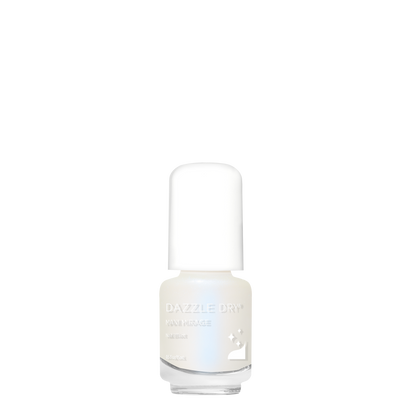 Nail polish bottle with a white cap on a white background