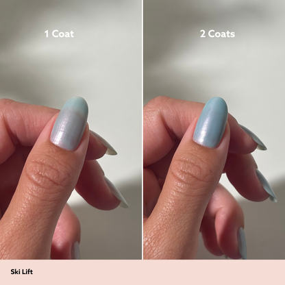 Ski Lift by Dazzle Dry Lacquer Painted One Coat vs. 2 Coats
