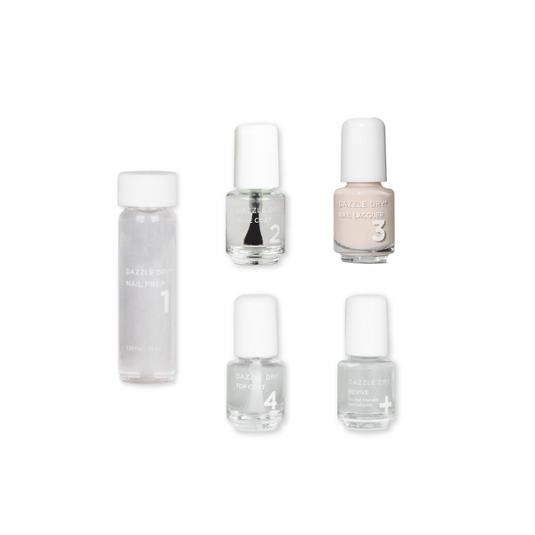 So On Pointe Mini Kit - Mini Nail Prep Bottle, Mini Base Coat Bottle, Mini So On Pointe Nail Lacquer Bottle, Mini Top Coat Bottle, Mini Revive Bottle  