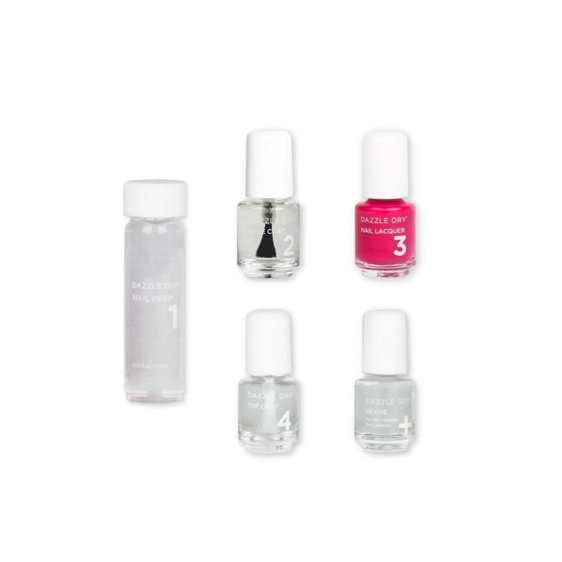 The Duchess Mini Kit - Mini Nail Prep Bottle, Mini Base Coat Bottle, The Duchess Mini Nail Lacquer Bottle, Mini Top Coat Bottle, Mini Revive Bottle