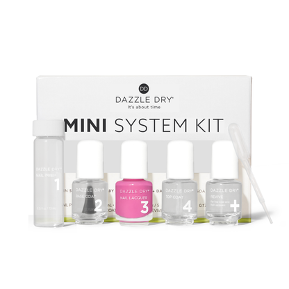 Cherry Parfait Mini Kit - Mini Nail Prep Bottle, Mini Base Coat Bottle, Cherry Parfait Mini Nail Lacquer Bottle, Mini Top Coat Bottle, Mini Revive Bottle
