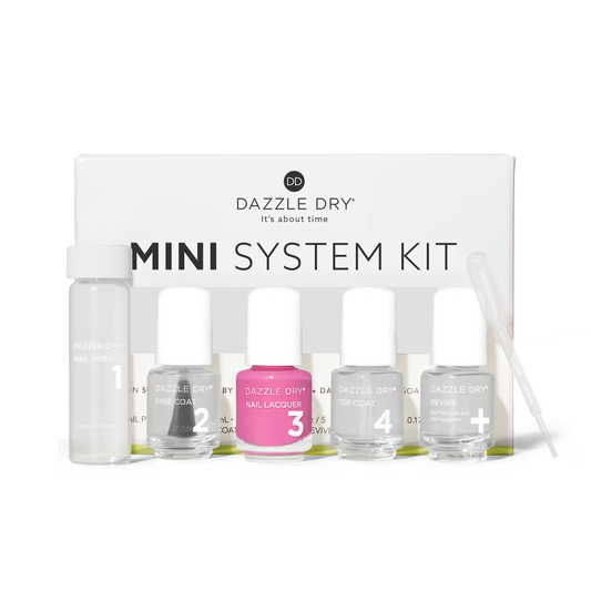 Cherry Parfait Mini Kit - Mini Nail Prep Bottle, Mini Base Coat Bottle, Cherry Parfait Mini Nail Lacquer Bottle, Mini Top Coat Bottle, Mini Revive Bottle