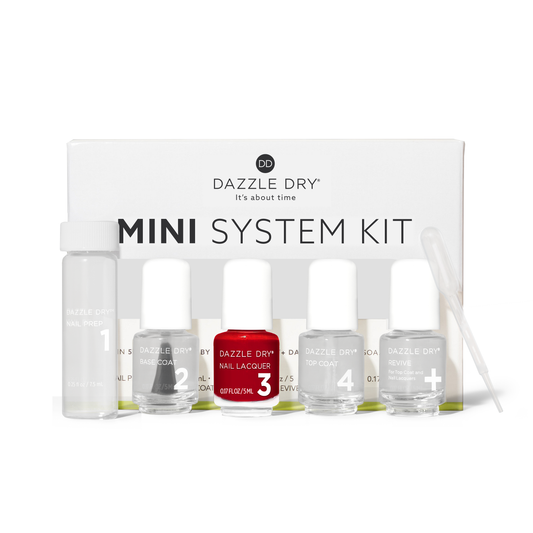 Love Mini Kit - Mini Nail Prep Bottle, Mini Base Coat Bottle, Love Mini Nail Lacquer Bottle, Mini Top Coat Bottle, Mini Revive Bottle
