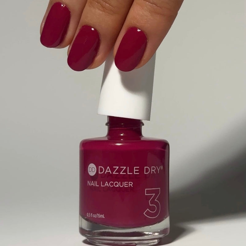 Applying Raspberry Rush to nails