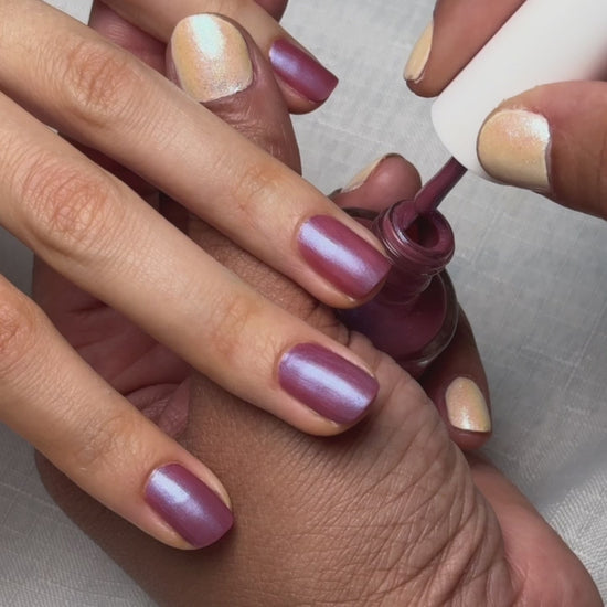 Painting School Spirit on nails