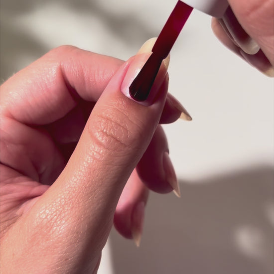 Painting Fast Track Cherry on nails