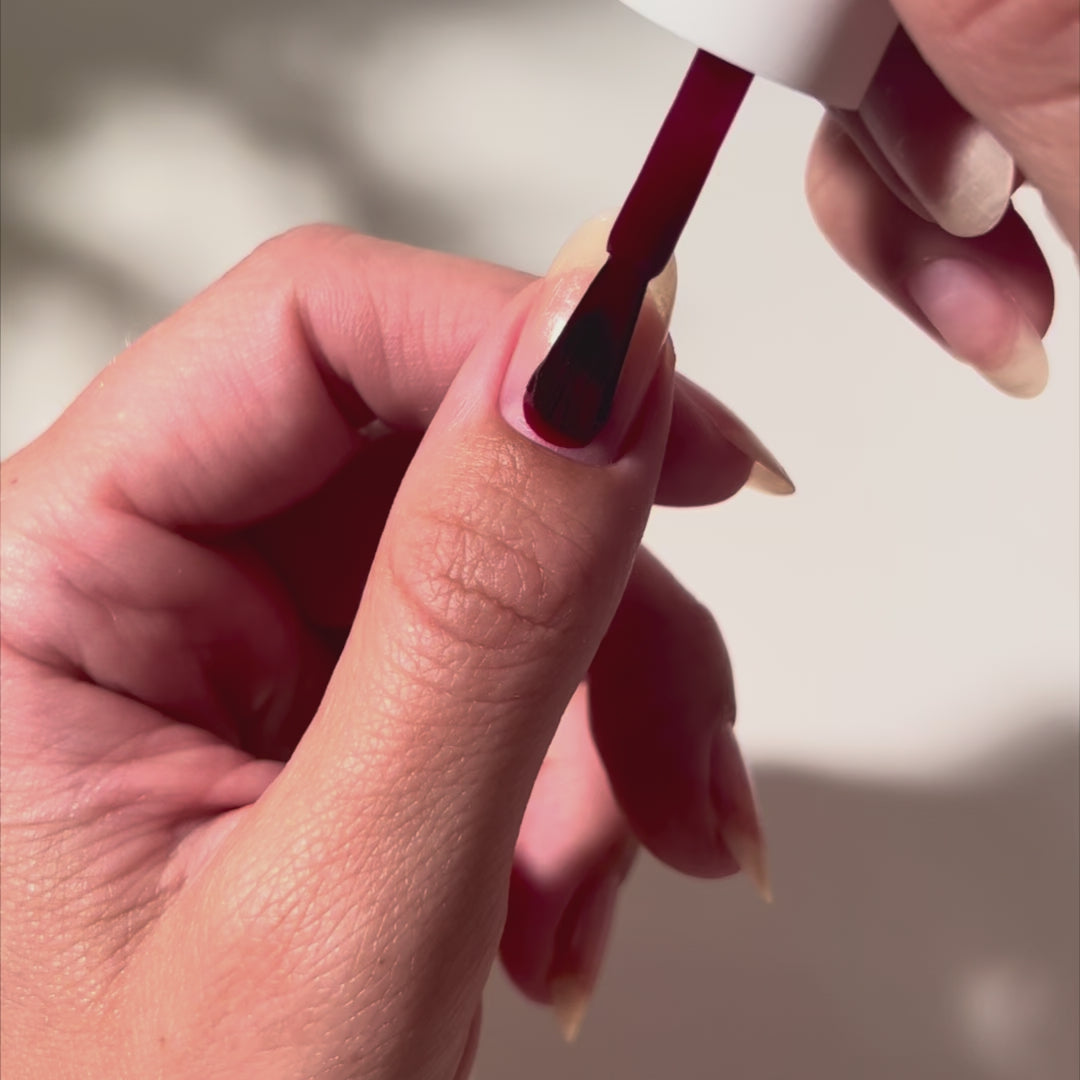 Painting C E O on nails