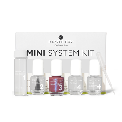 School Spirit Mini Kit - Mini Nail Prep Bottle, Mini Base Coat Bottle, Mini School Spirit Nail Lacquer Bottle, Mini Top Coat Bottle, Mini Revive Bottle