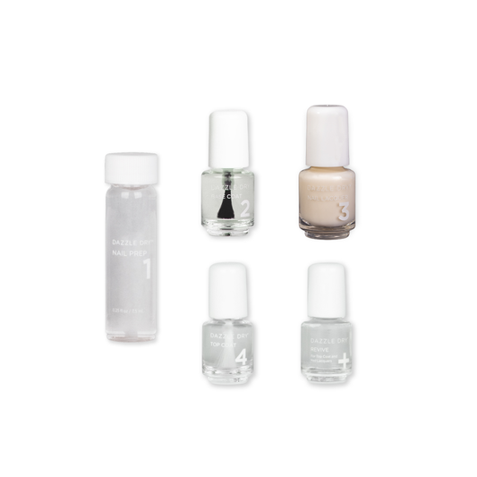 Pawn Mini Kit - Mini Nail Prep Bottle, Mini Base Coat Bottle, Pawn Mini Nail Lacquer Bottle, Mini Top Coat Bottle, Mini Revive Bottle