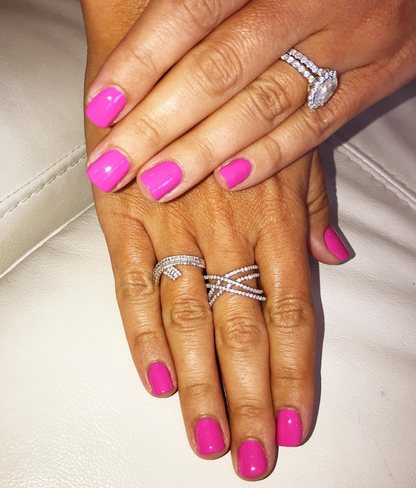 Hands with Cherry Parfait painted on nails